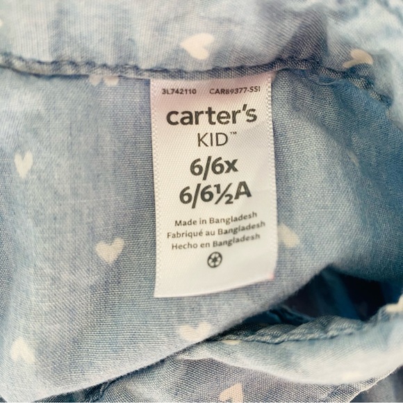 EUC Set of THREE Dresses Kids Size 6/6x Unicorn Floral Denim print hearts - Picture 7 of 10